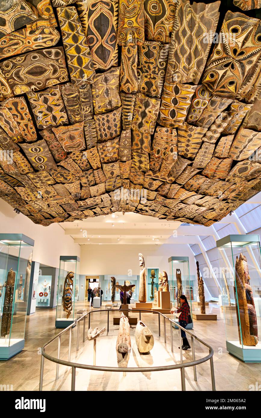 New York. Manhattan. Vereinigte Staaten. Das Metropolitan Museum of Art. Oceanic Art im Michael Rockfeller Flügel Stockfoto