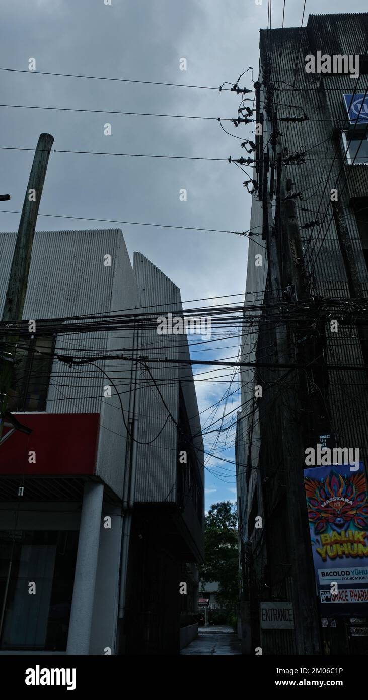 Verkabelungssystem in Manila, Philippinen Stockfoto