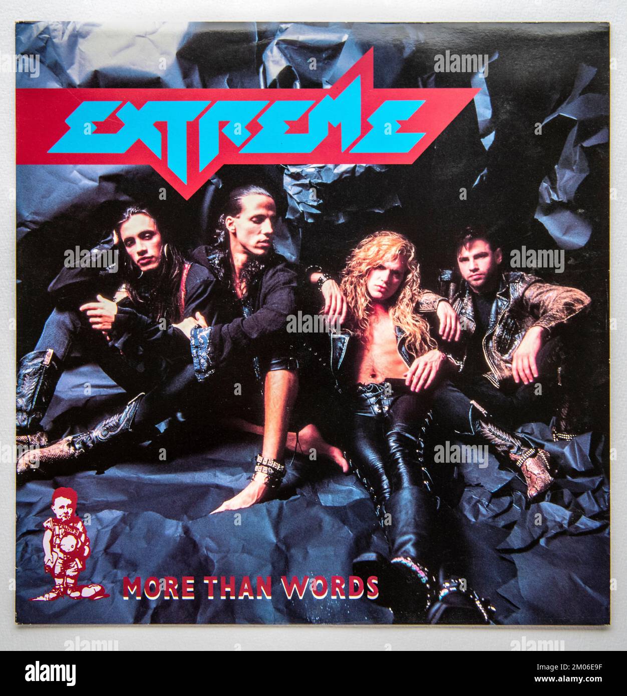 Bildcover der 12-Zoll-Einzelversion von More Than Words by Extreme, die 1991 veröffentlicht wurde Stockfoto