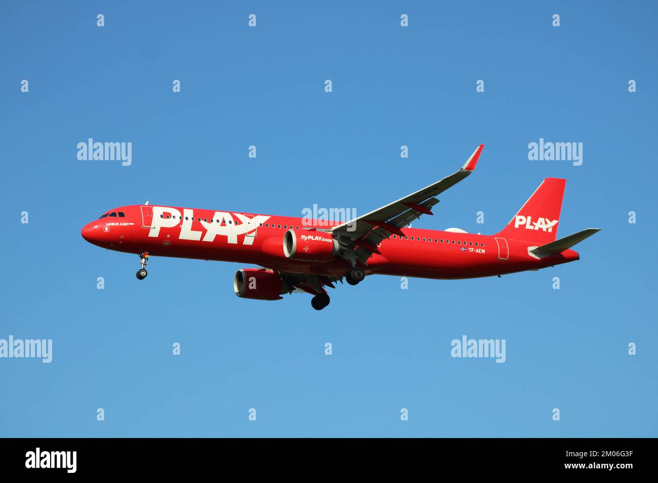 Play Airlines Airbus A321neo Landung am Baltimore Washington International Airport Stockfoto