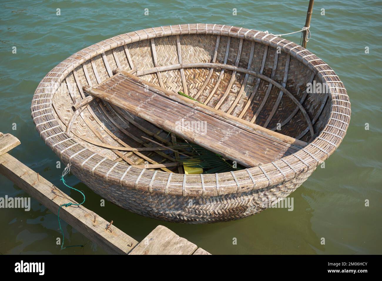 Korbboot oder Coracle in Hoi an Vietnam Stockfoto