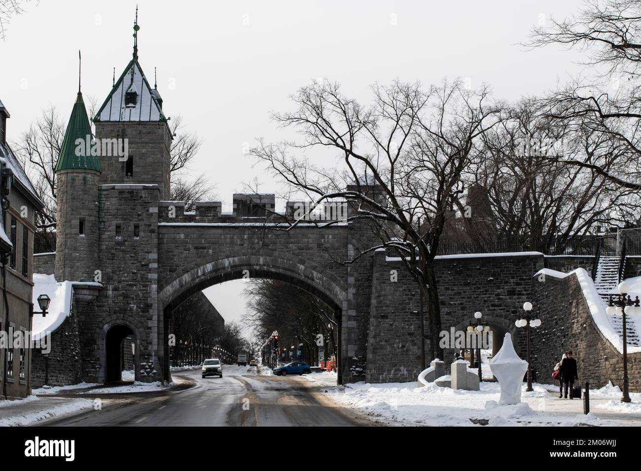 Das Saint-Louis-Tor in Quebec City Stockfoto