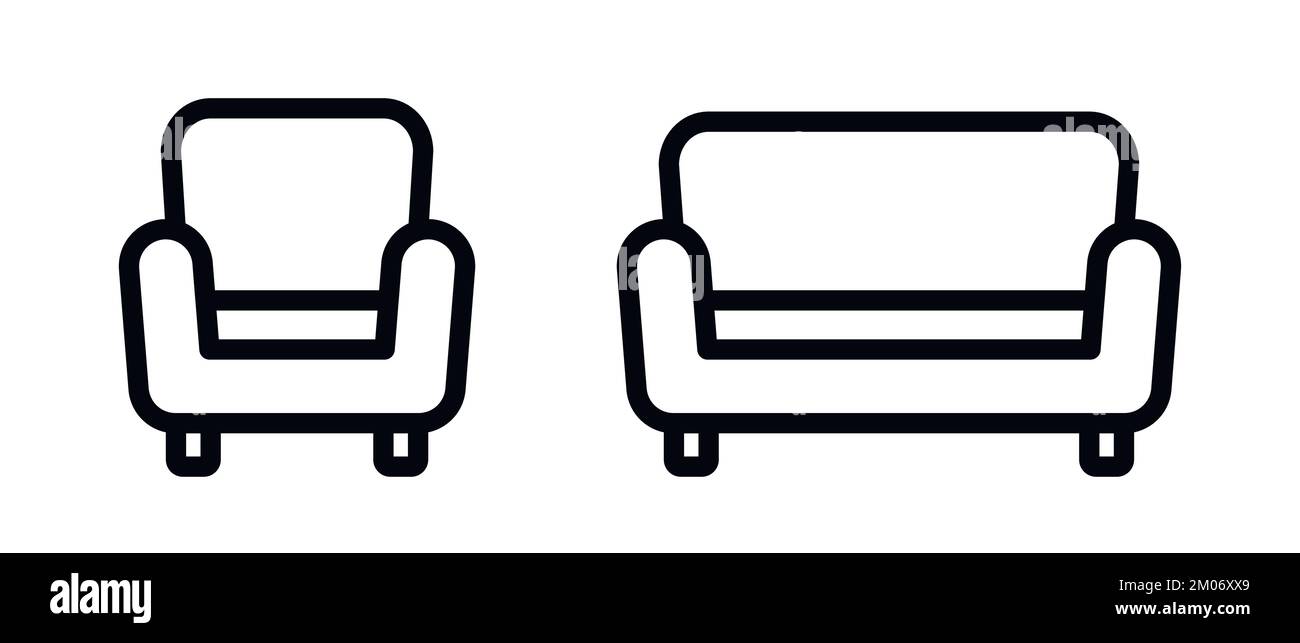 Vektorsymbol für Sessel und Couch Stock Vektor
