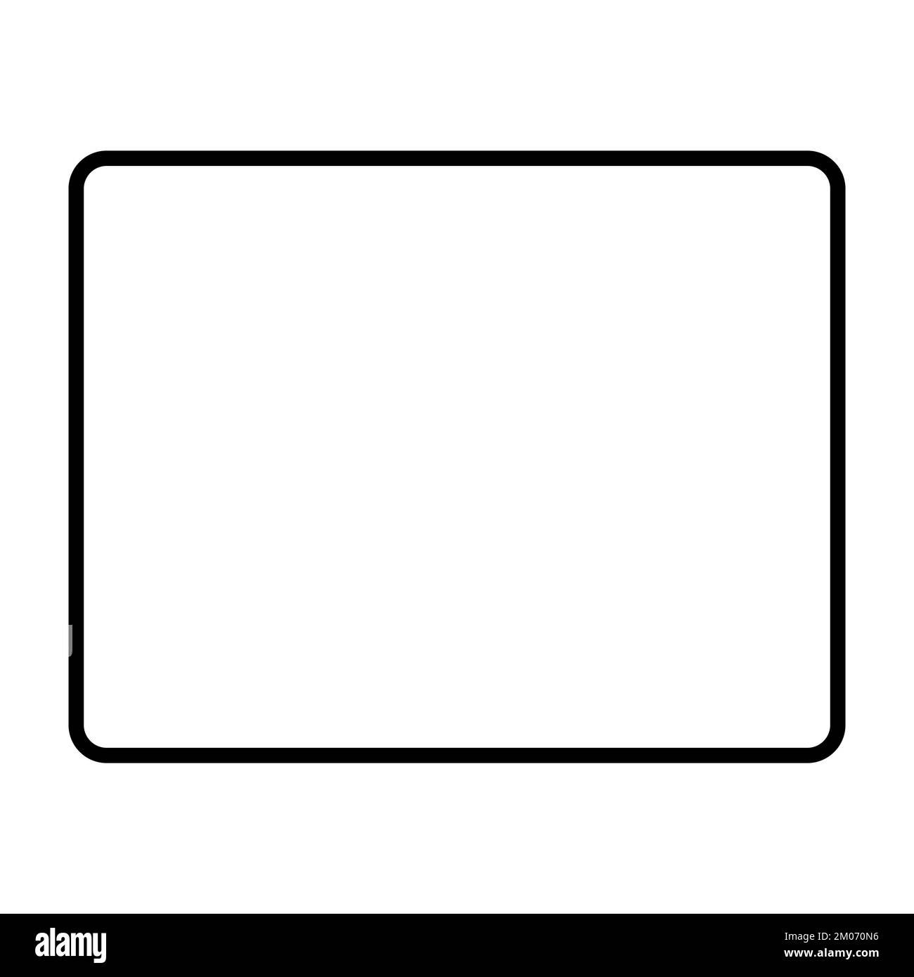 Bundesstaat Wyoming, Vereinigte Staaten von Amerika, USA. Vereinfachte Darstellung mit dicken schwarzen Umrissen und abgerundeten Ecken. Einfache Darstellung eines flachen Vektors Stock Vektor