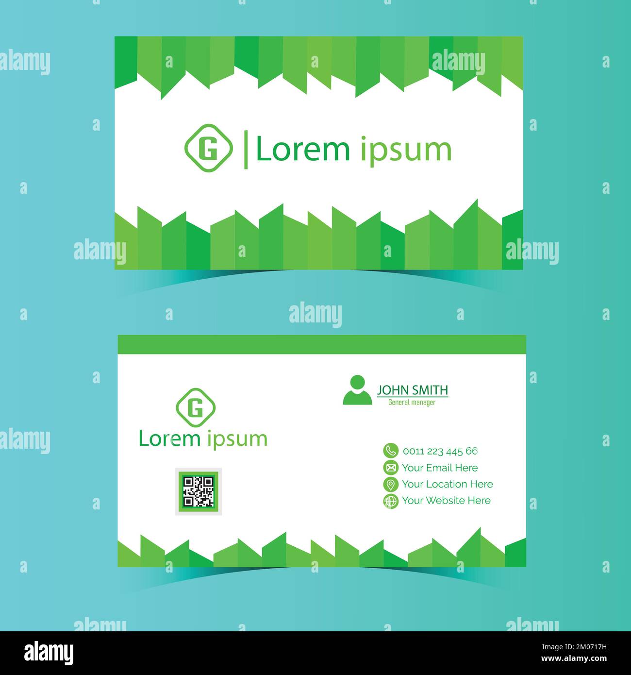 Moderner, kreativer und professioneller doppelseitiger Vektor für Visitenkarten-Design. Stock Vektor