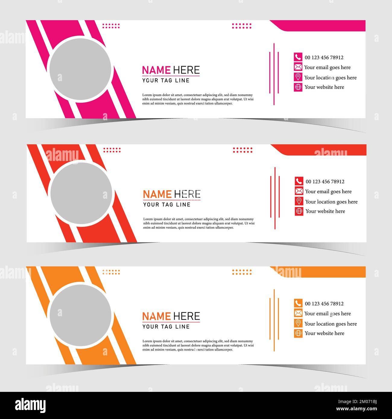 Vektorvorlage für E-Mail-Signatur-Design. Stock Vektor