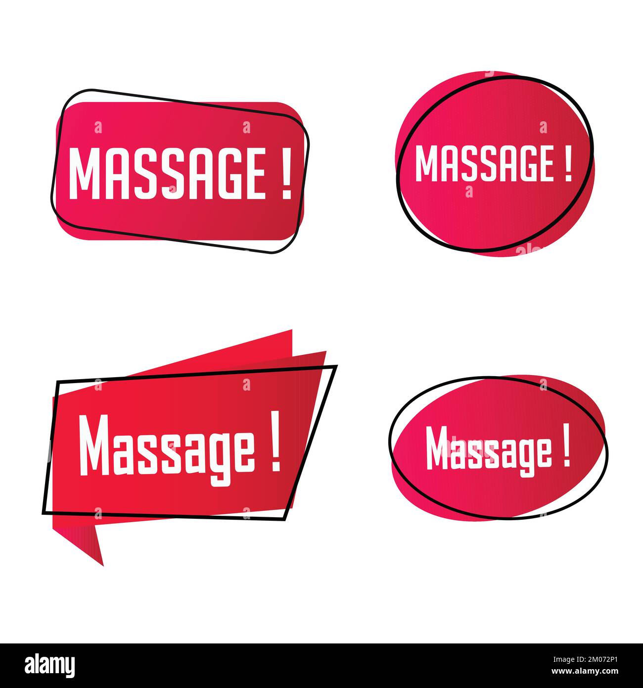 Text (Massage) in einer Sprechblase, Vektordarstellung der Sprechblase. Stock Vektor