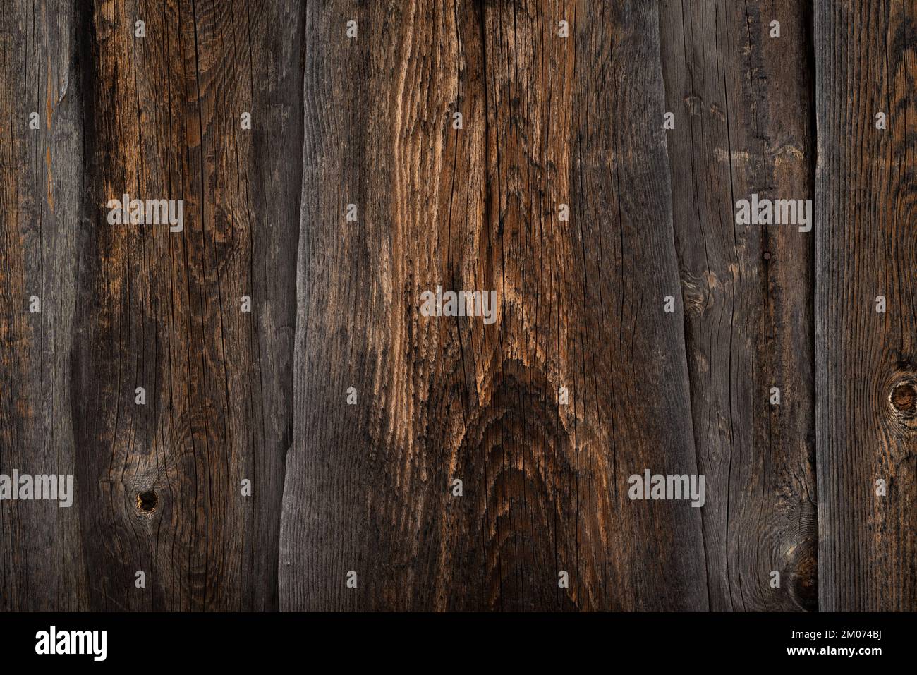 Hintergrund mit der Textur brauner alter Holzbretter Stockfoto