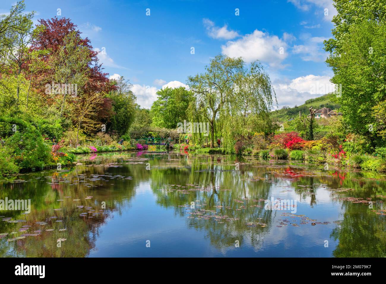 Brücke in Claude Monets Wassergarten in Giverny, Frankreich; Stockfoto