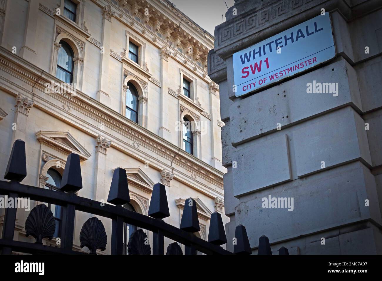 Schild Whitehall SW1, Central London, England, UK, SW1 Stockfoto