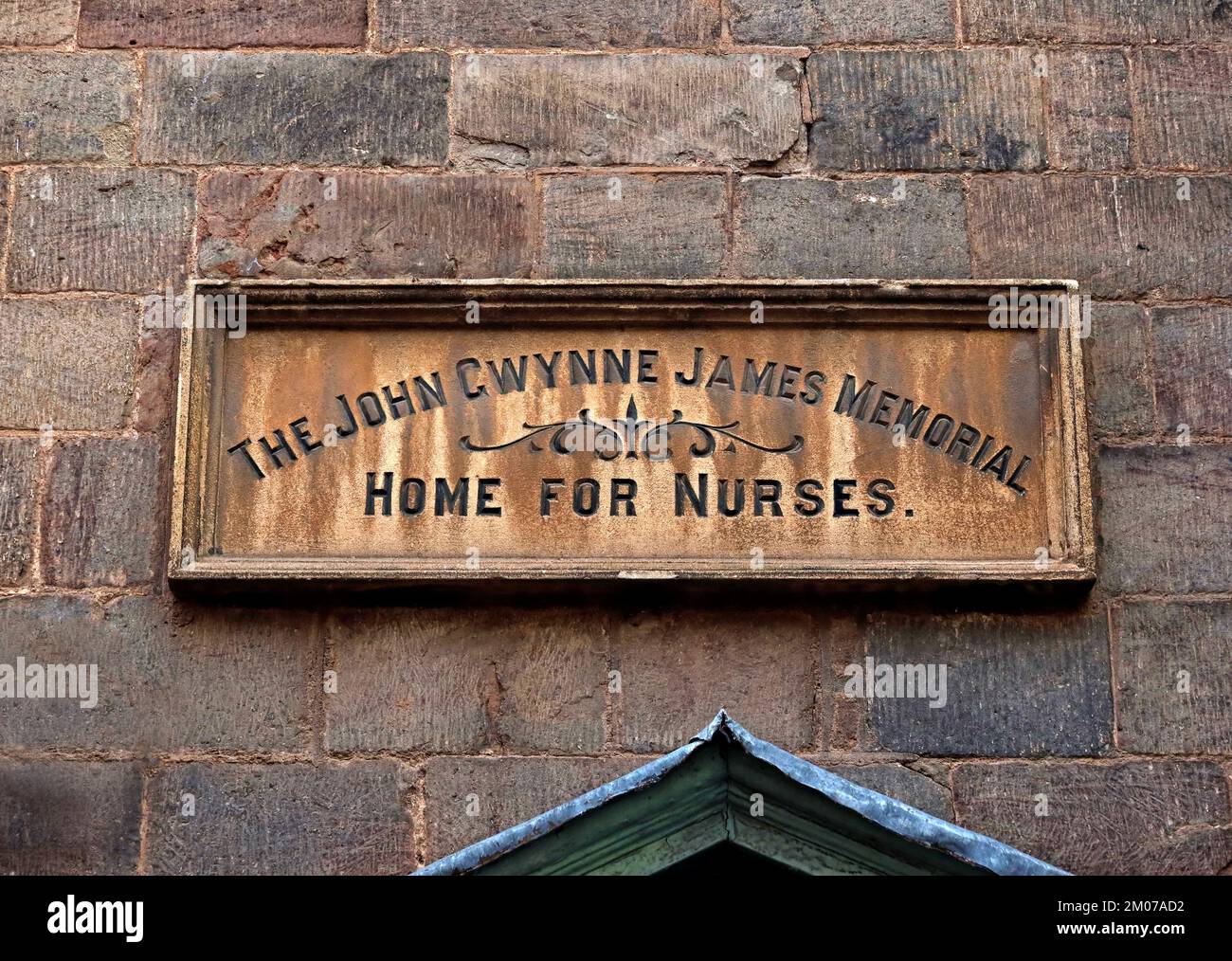 John Gwynne James, Gedenkstätte für Krankenschwestern, 33 Bridge Street, Hereford, Herefordshire, England, Großbritannien, HR4 9DG Stockfoto