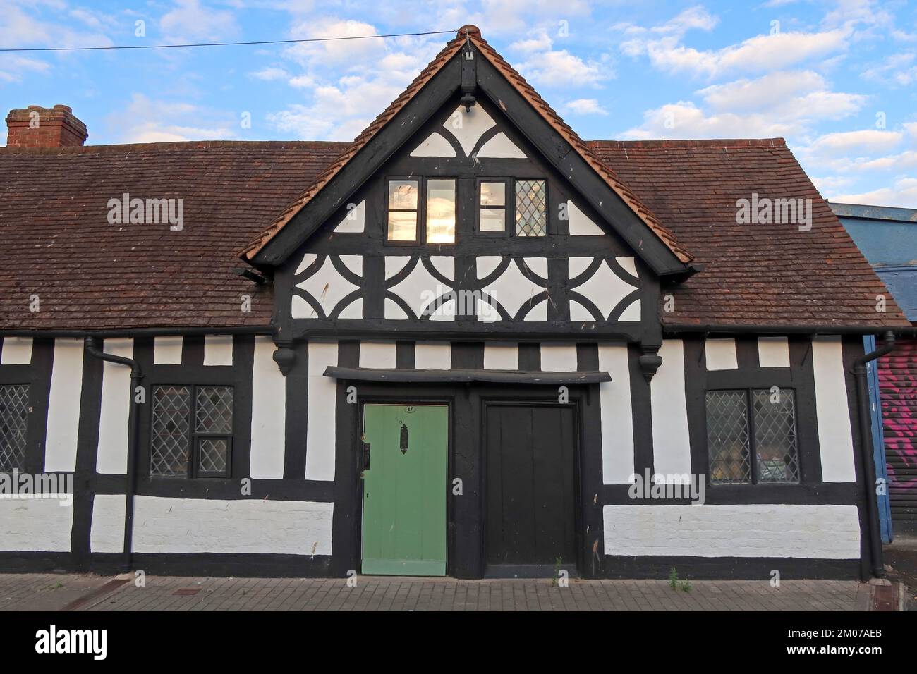 Aubreys Almhouse 1630, denkmalgeschütztes Gebäude, 13,15 und 17 Berrington St, Hereford Stockfoto