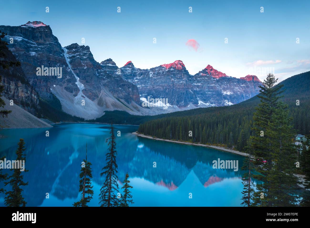 Moraine Lake im Banff National Park Stockfoto