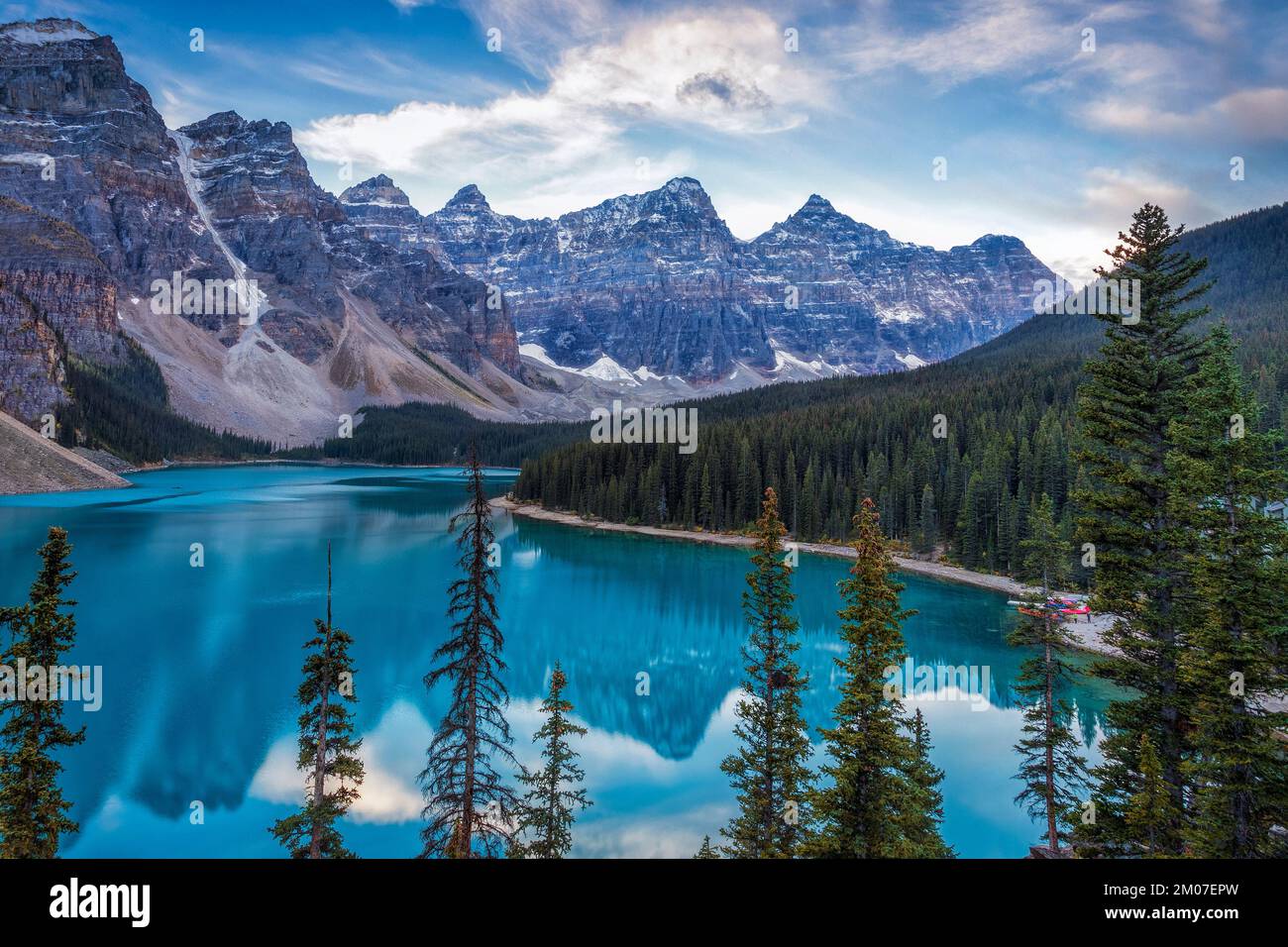 Moraine Lake im Banff National Park Stockfoto