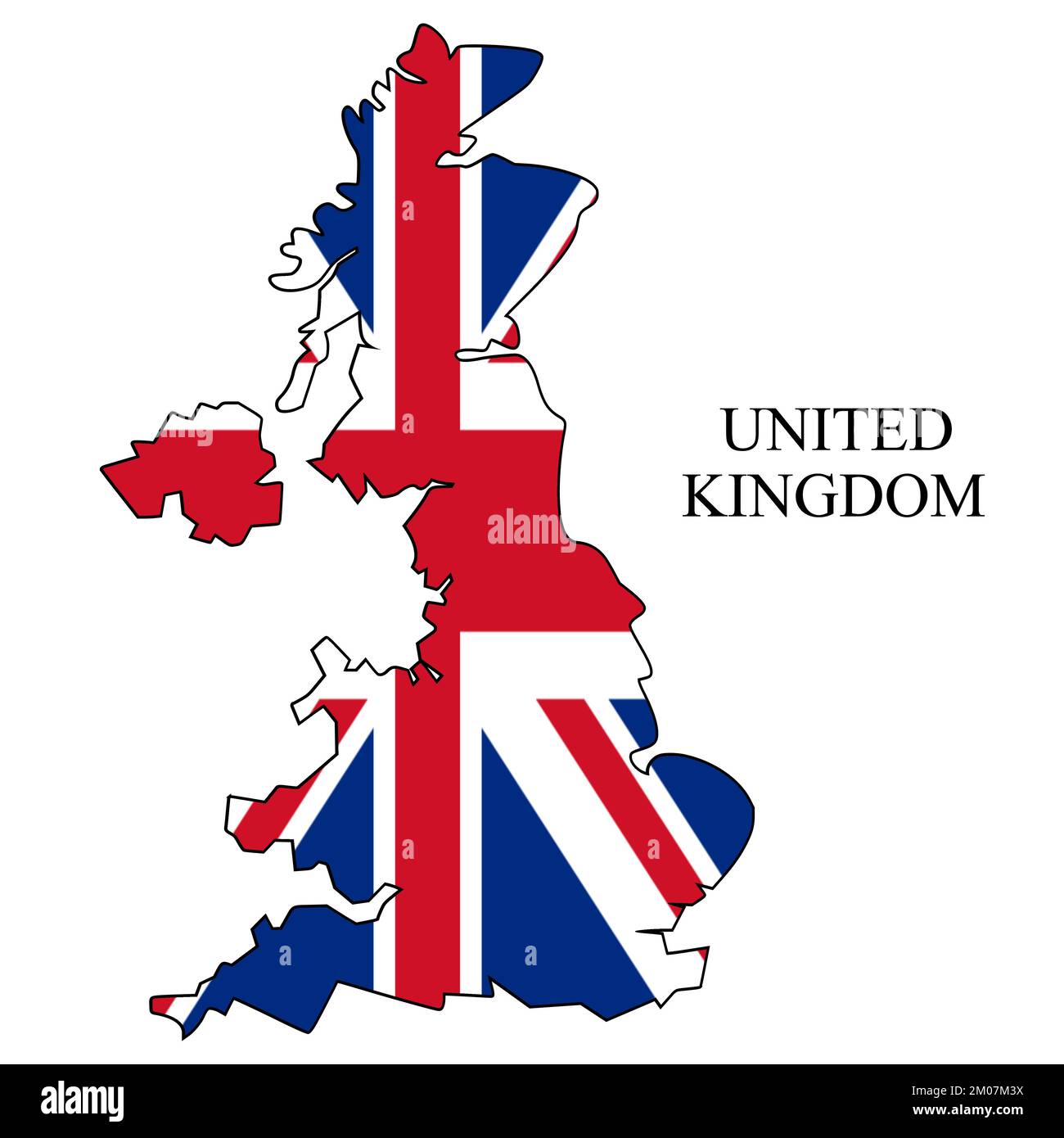 Vektordarstellung der britischen Karte. Weltwirtschaft. Berühmtes Land. Nordeuropa. Europa. Stock Vektor