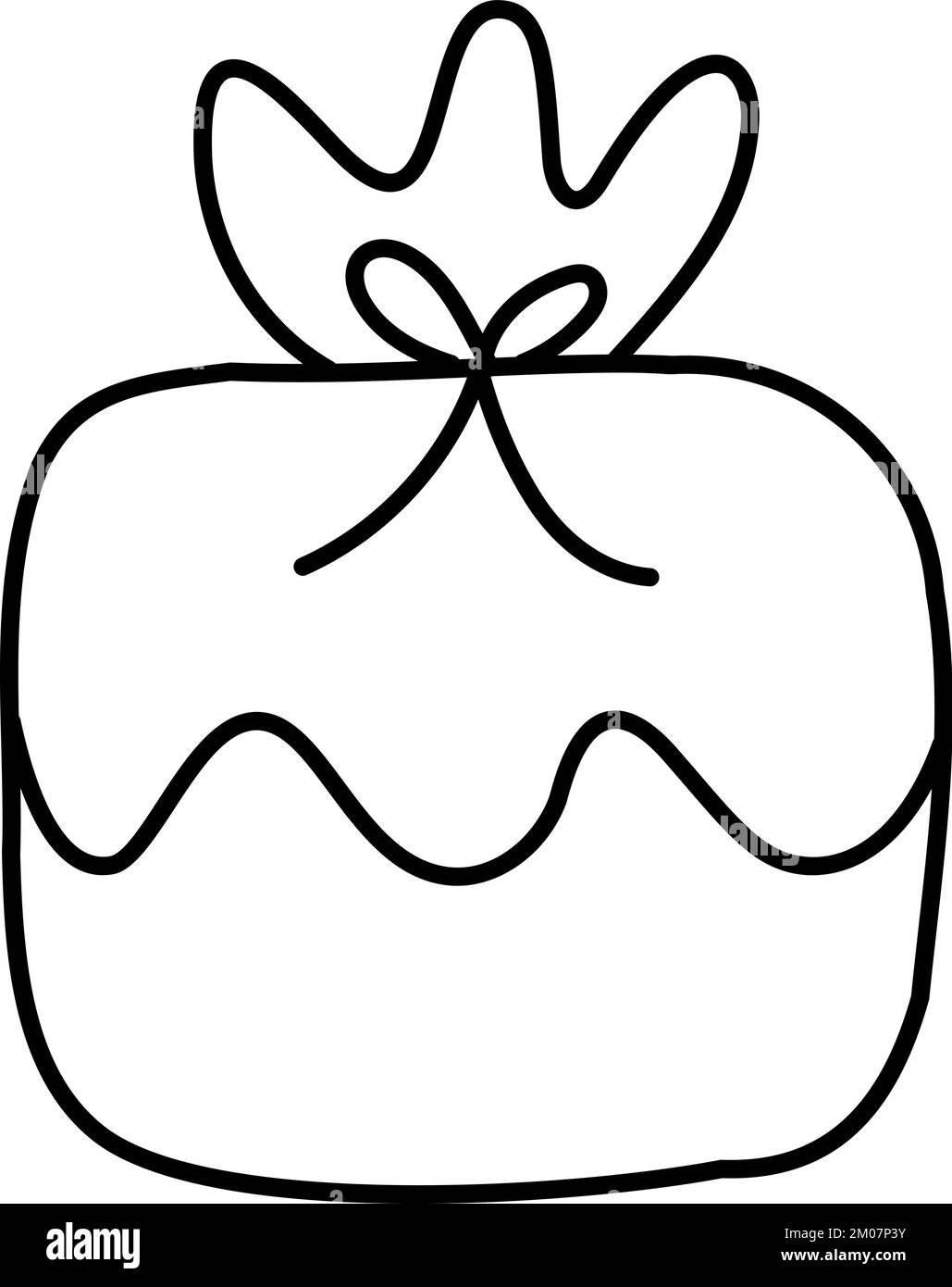 Line Koreanisches traditionelles Neujahr oder Seollal Fortune Furoshiki Geschenksymbol. Kunstvektorbild für Lunar Grußkarte, Einladung Stock Vektor