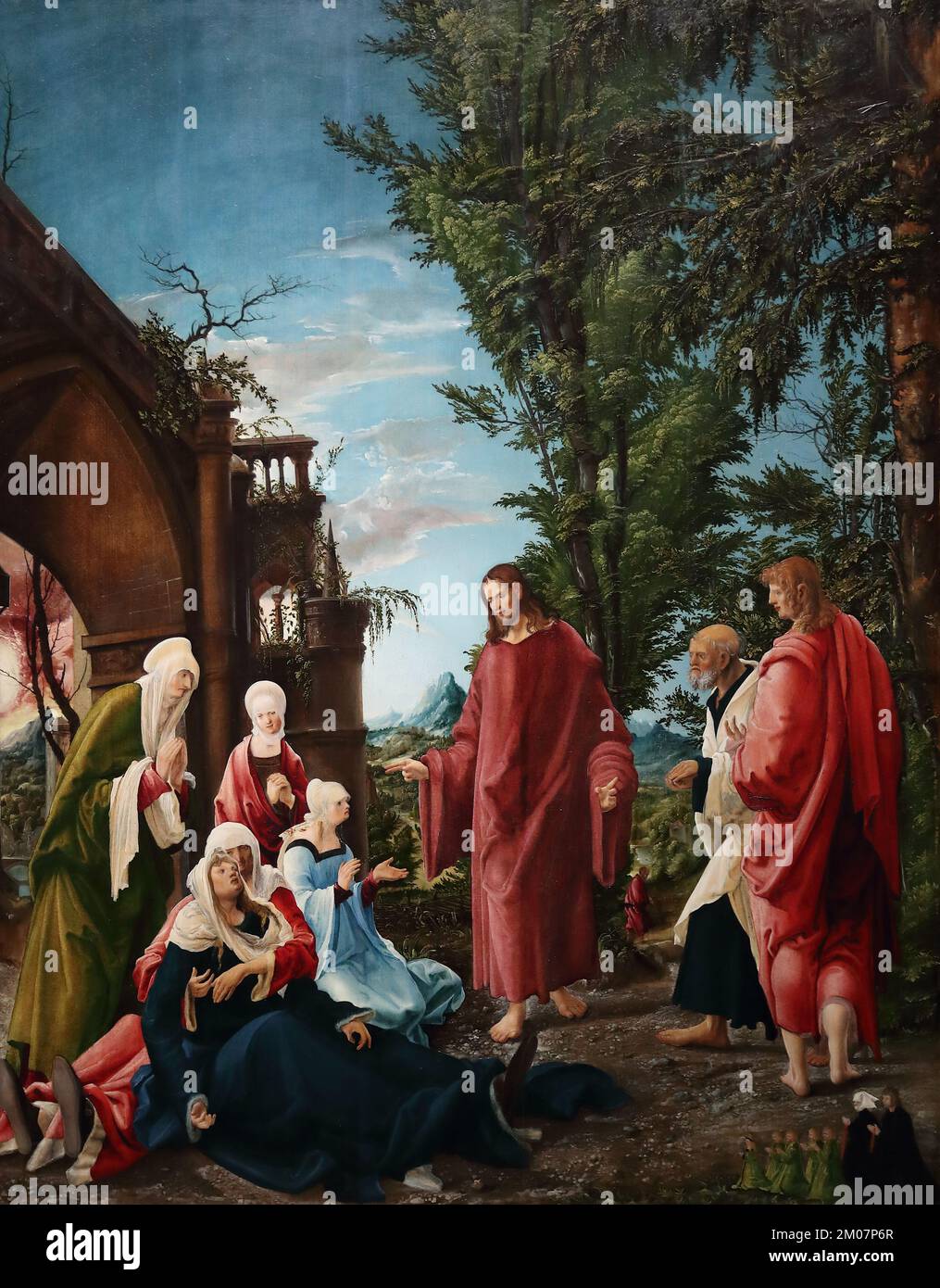 Christus verlässt seine Mutter vom deutschen Renaissance-Maler Albrecht Altdorfer in der National Gallery, London, Großbritannien Stockfoto Christus verlässt seine Mutter vom deutschen Renaissance-Maler Albrecht Altdorfer in der National Gallery, London, Großbritannien Stockfoto