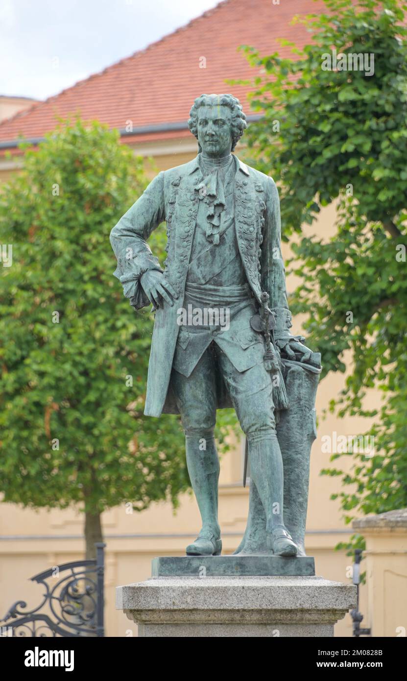 Statue Kronprinz Friedrich, Rheinsberg, Brandenburg, Deutschland Stockfoto