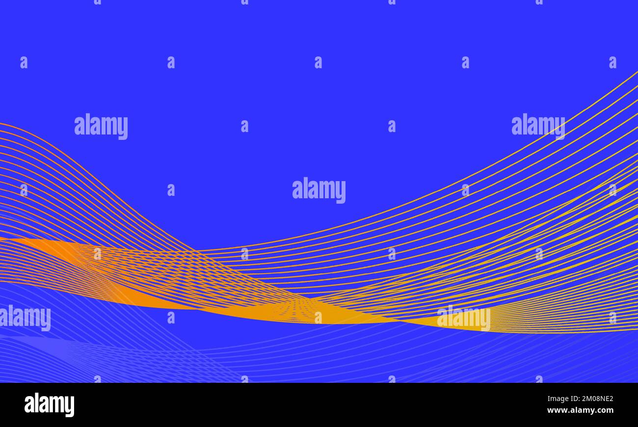 Eine Vektordarstellung einer orangefarbenen Kurve auf blauem Hintergrund Stock Vektor