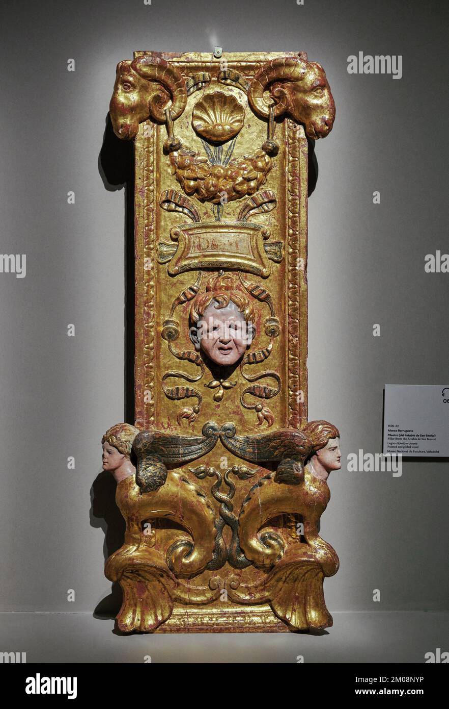 Pilastro - legno dipinto e dorato - Alonso Berruguete - 1532 - Valladolid , Spagna, Museo Nacional de Escultura Stockfoto