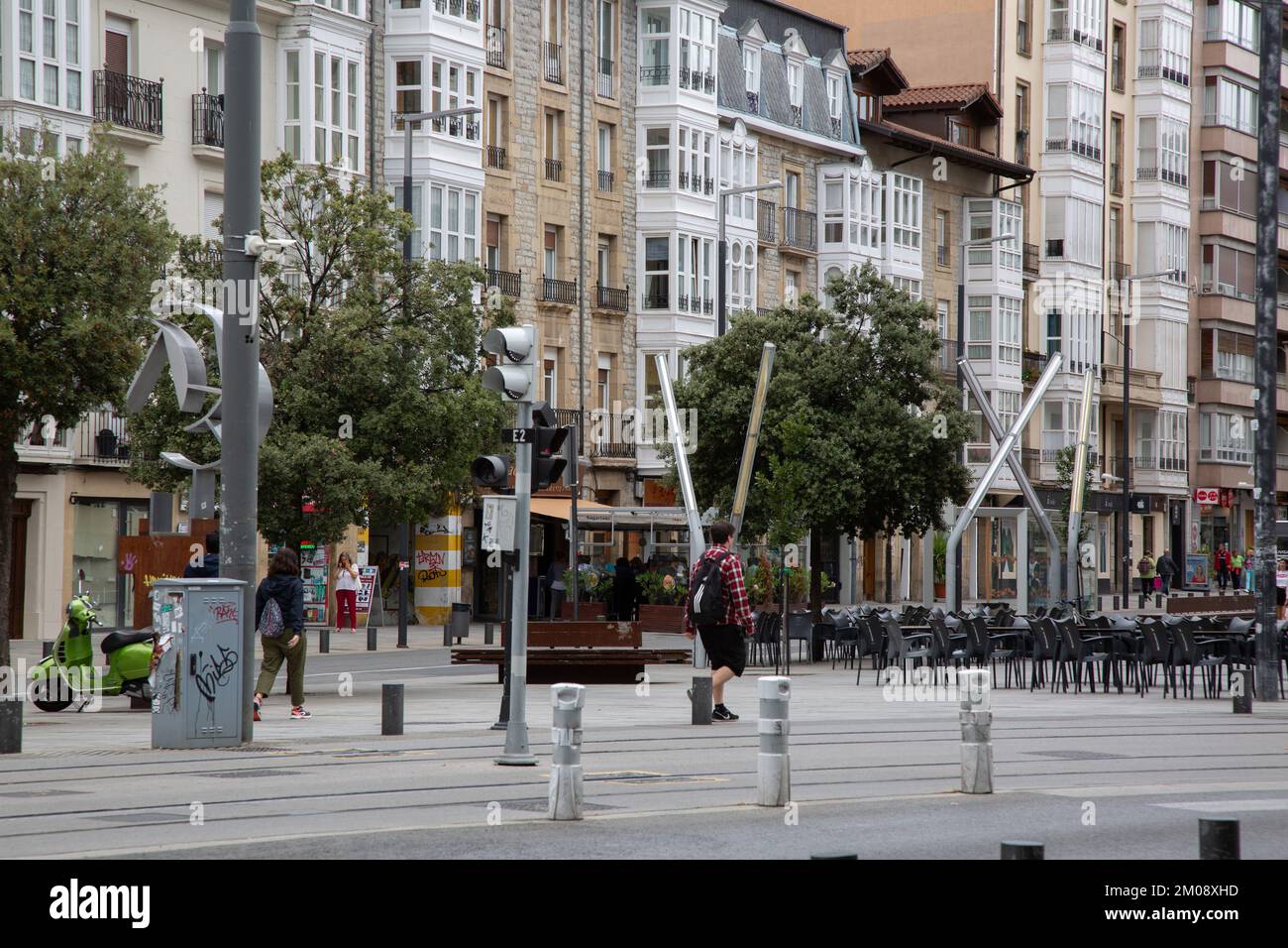 Prado-Straße, Vitoria Gasteiz; Alava; Baskenland; Spanien Stockfoto