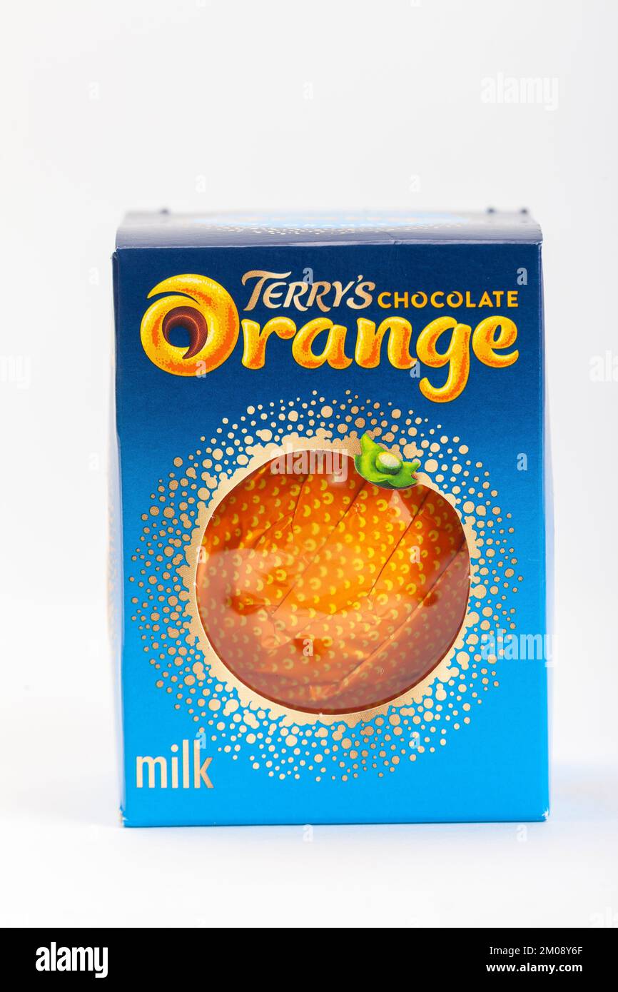 Eine Terrys-Schokoladenorange in der Schachtel Stockfoto