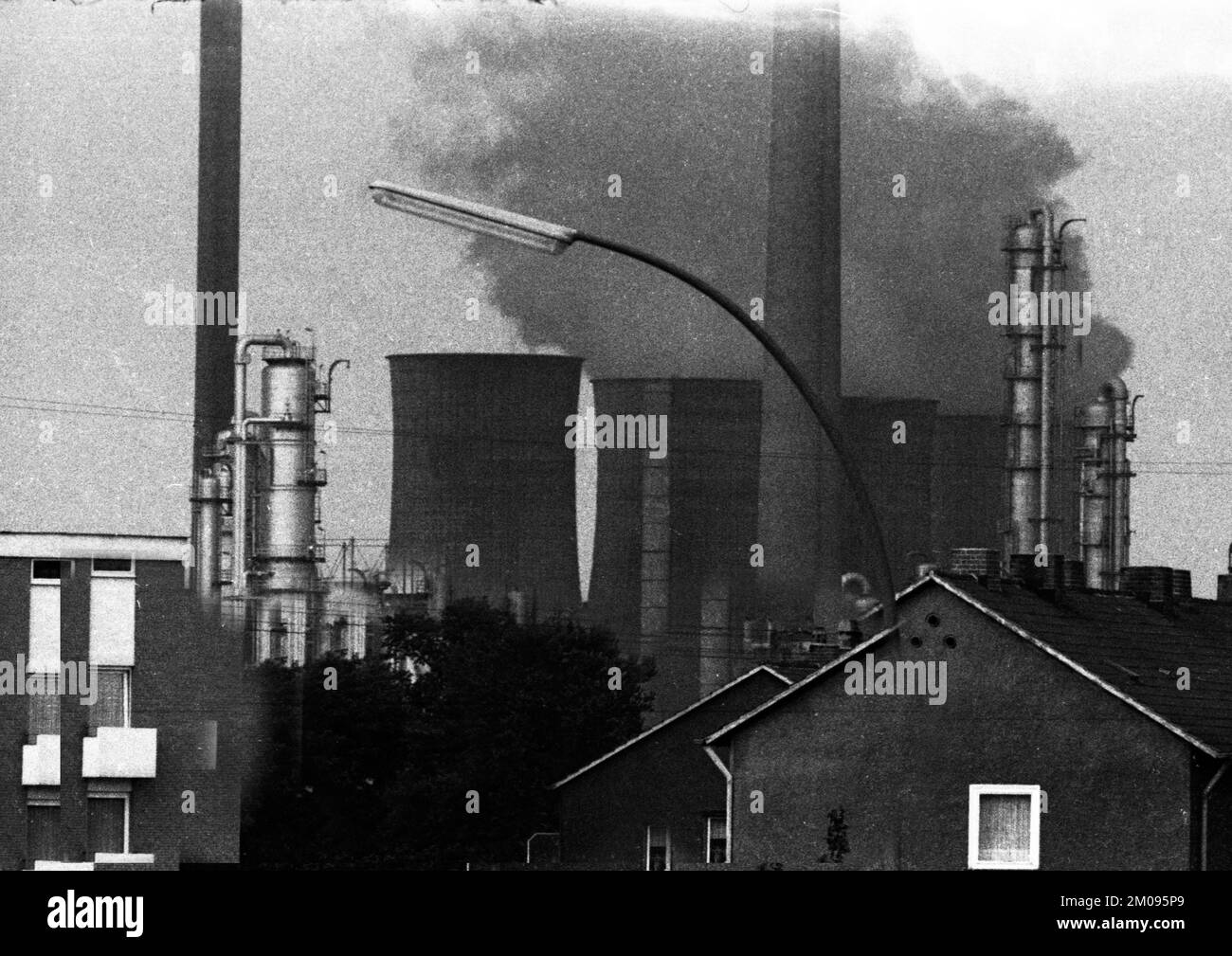 Luftverschmutzung, hier am 29.6.1971 in Gelsenkirchen, Deutschland, Europa Stockfoto