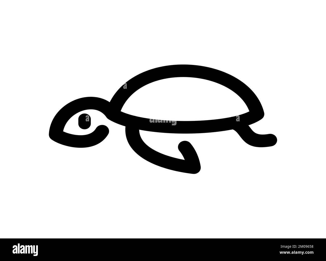 Lineares Symbol für Meeresschildkröten. Schild mit der Linie für Meerestiere Stock Vektor