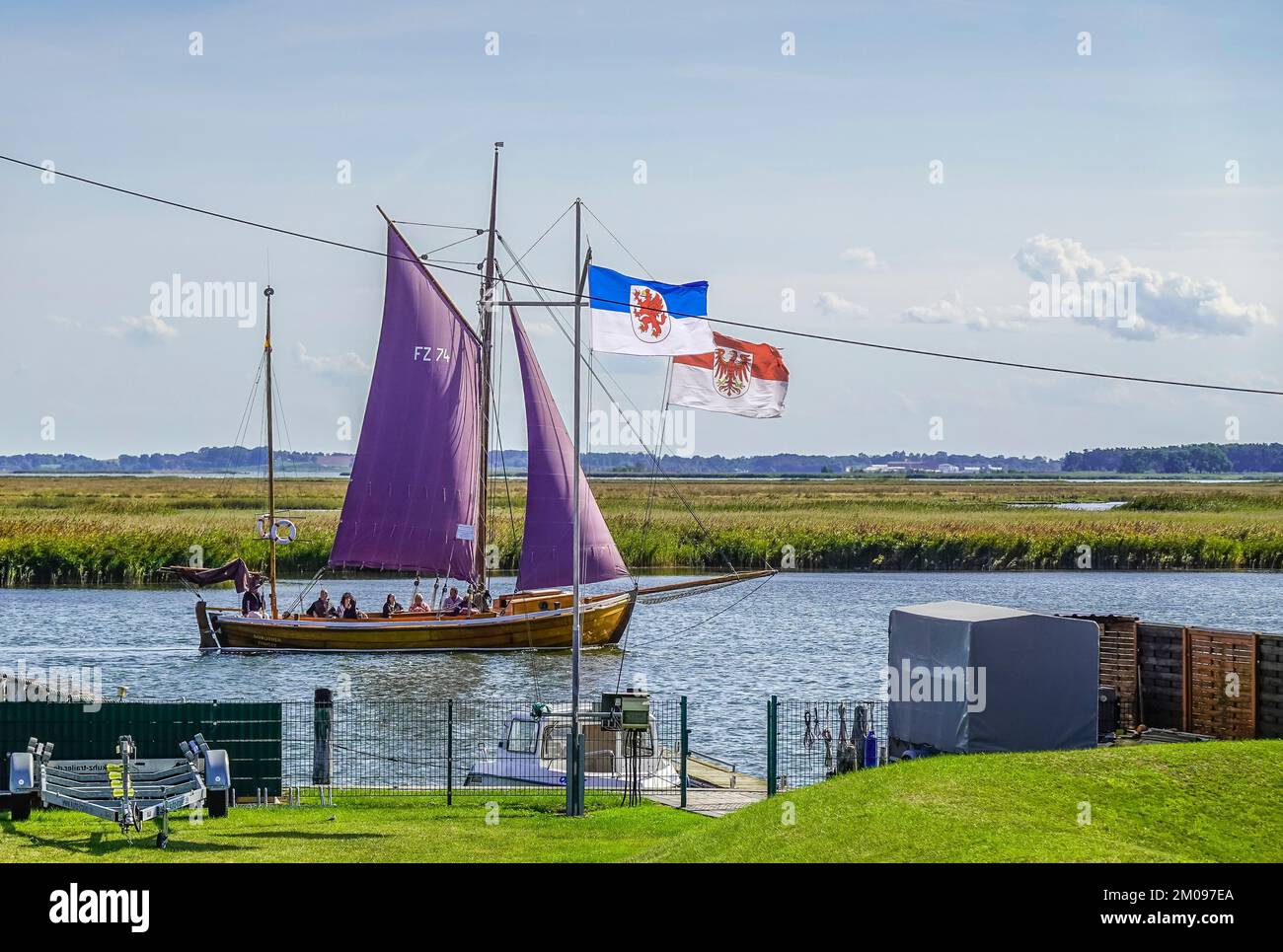 Segelboot Dorothea, Bodden, Zingst, Darß, Mecklenburg-Vorpommern, Deutschland Stockfoto