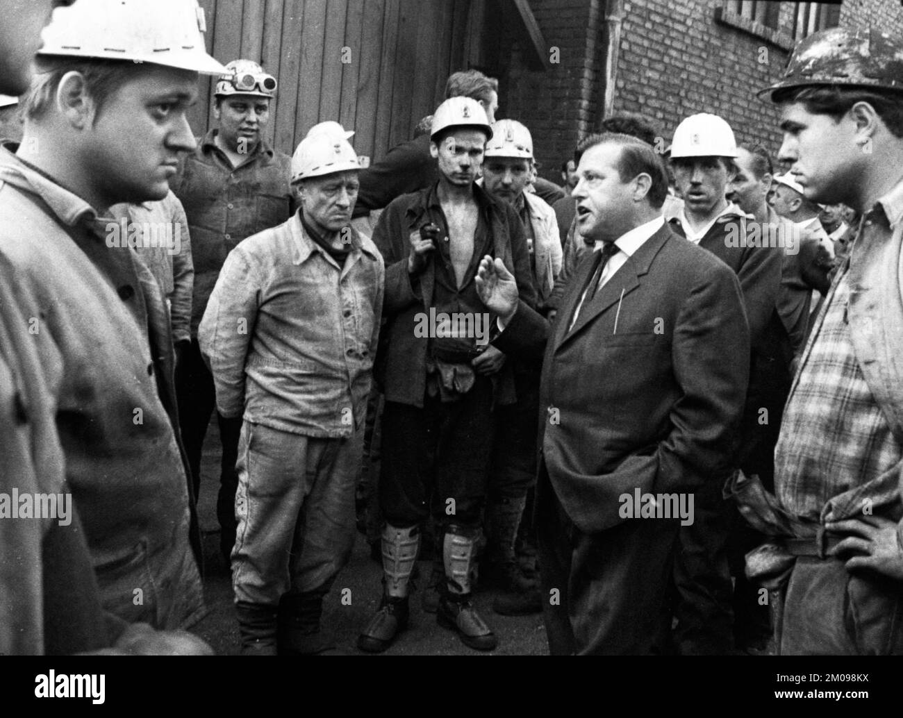 Der spontane Streik, hier am 10. September 1969 von den Bergleuten der Minister Stein-Grube, war einer der Ausgangspunkte der Streikbewegung Stockfoto
