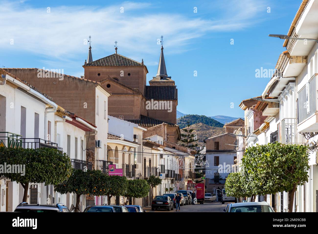 Iglesia Parroquial Nuestra Señora de los Dolores Kirche in Cantoria Stadt, Almanzora Tal, Provinz Almeria, Andalusien, Spanien Stockfoto