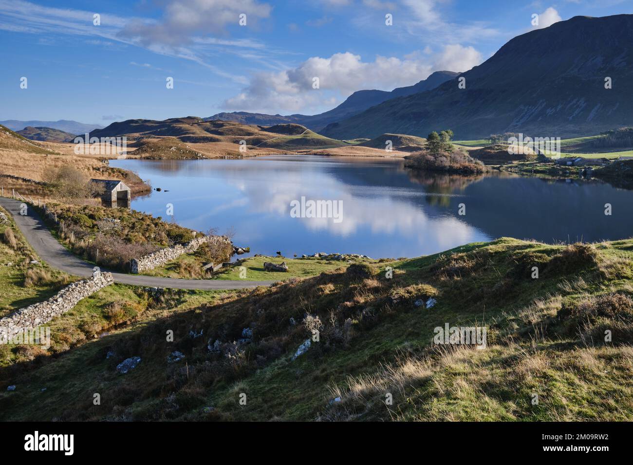 Llyn Cregennen im Eryri-Nationalpark Stockfoto