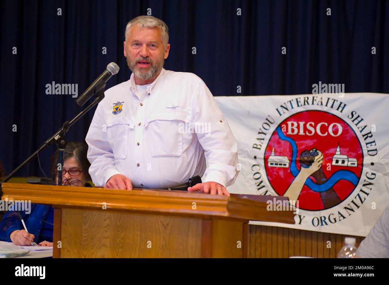Büro der Verwaltungsrätin (Lisa P. Jackson) - Cocodrie, Louisiana und Oil Disaster Meeting in Dulac, Louisiana (BP-Ölpest) - USEPA-Foto von Eric Vance, Environmental Protection Agency Stockfoto