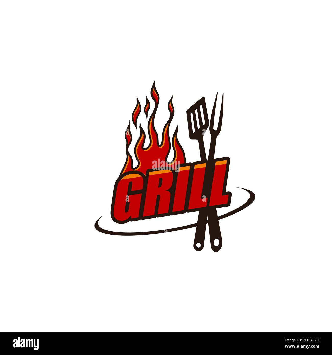 Grill Icon, BBQ Restaurant, Barbecue Steak Bar und Steakhouse Vector ...