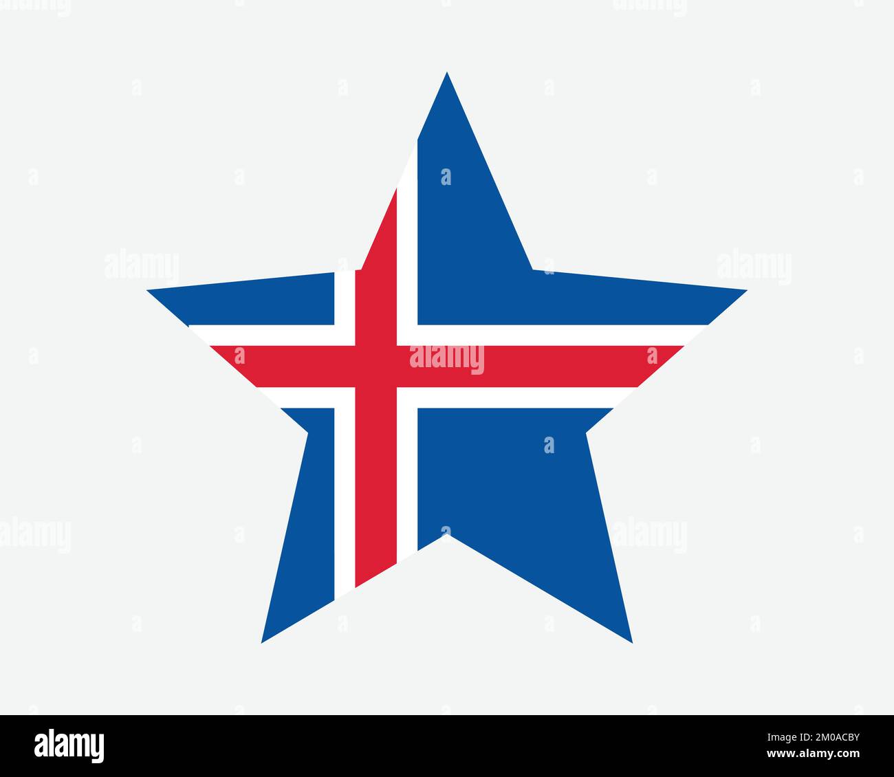 Die Sternflagge Islands. Isländische Sternenflagge. Isländisches Landesbanner Symbol Symbol Vektor Flache Druckvorlagen Grafik Stock Vektor