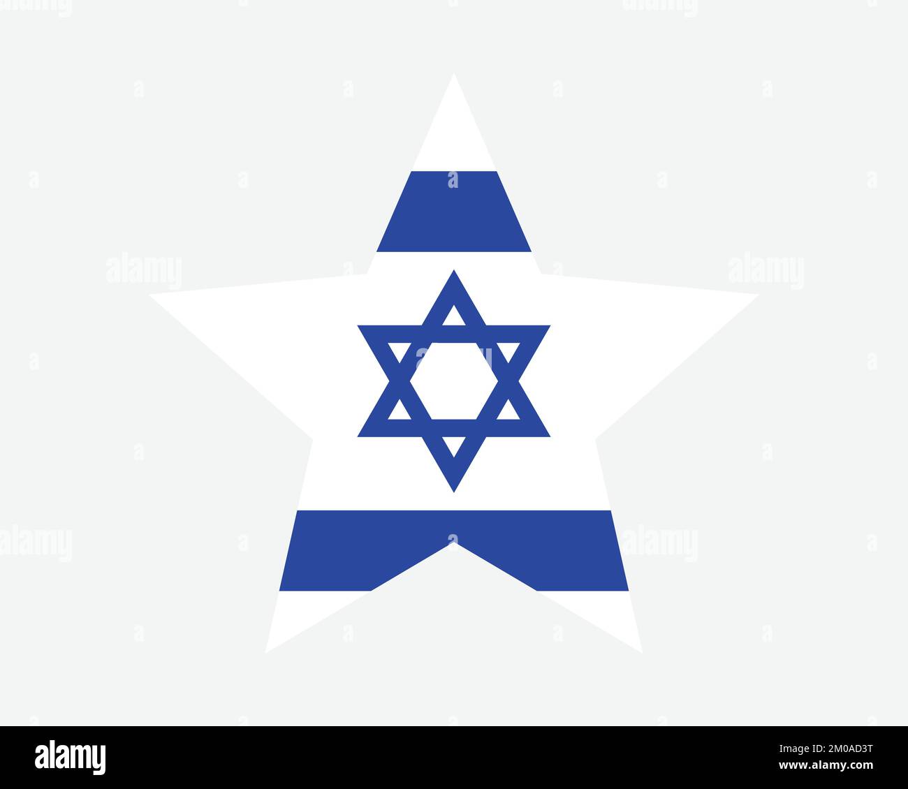Israelische Sternflagge. Israelische Sternform. Symbol für nationales Banner des US-Bundesstaates Israel Vektor flache Druckvorlagen Grafik Stock Vektor