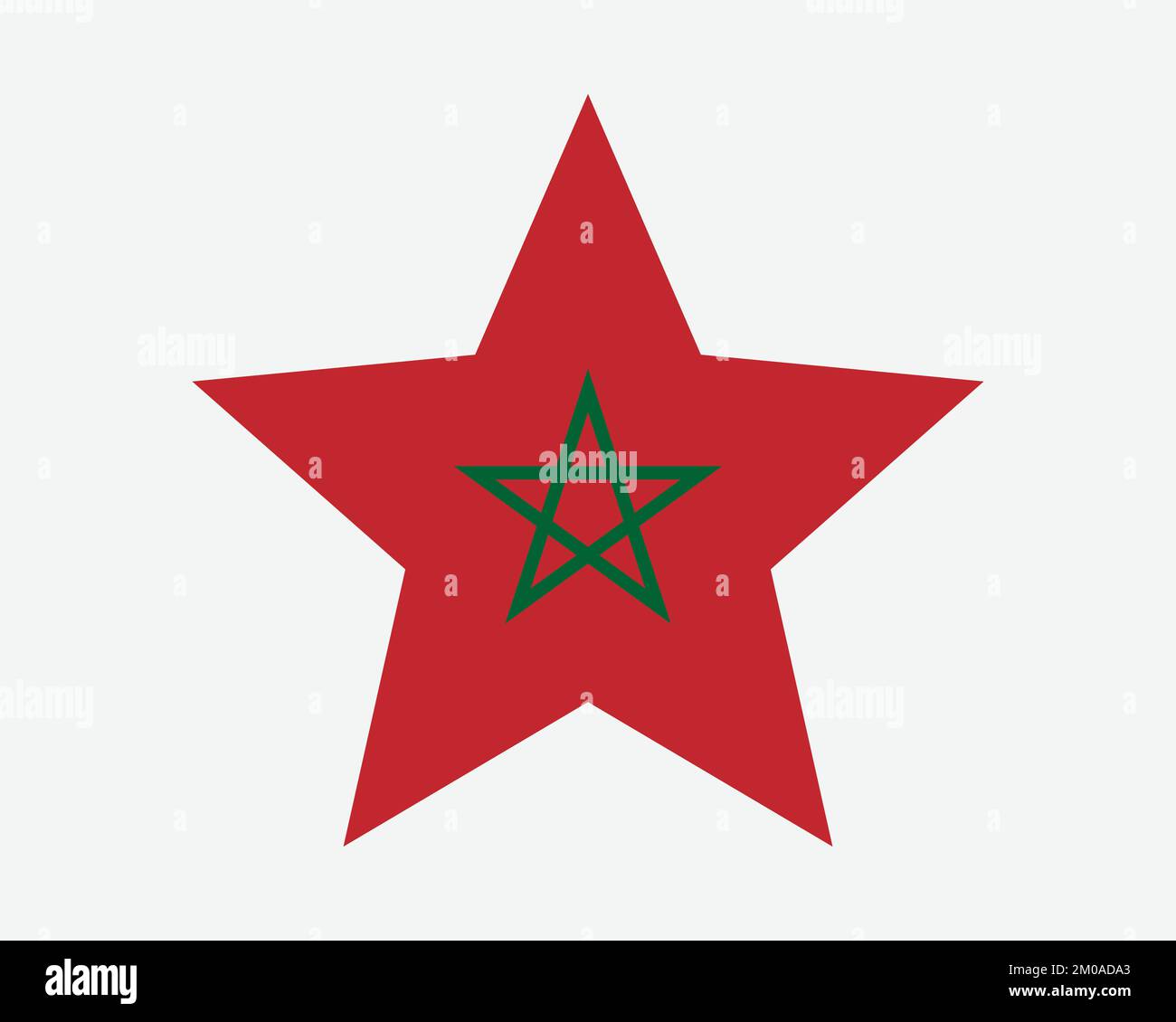 Marokkanische Sternflagge. Marokkanische Sternenflagge. Königreich Marokko Land nationales Banner Symbol Vektor flache Kunstwerke Grafik Stock Vektor