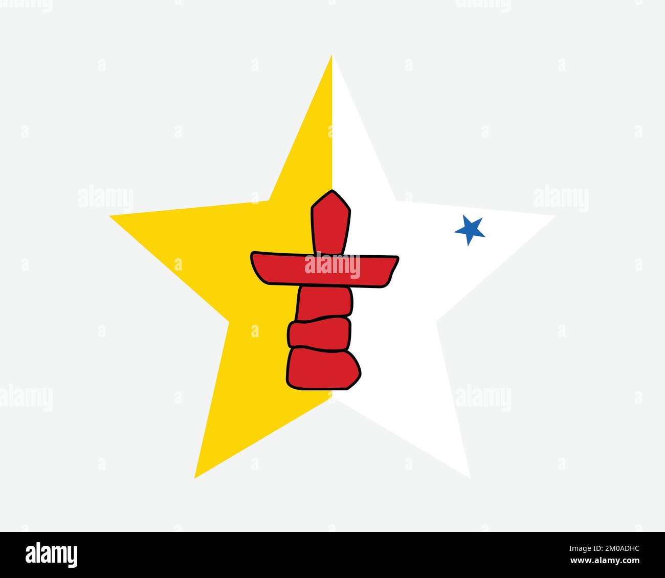 Nunavut Canada Star Flag (Kanadische Sternenflagge) NU Kanadische 5-Punkte-Territorialflagge in Sternform. Nunavummiut CA Banner Symbol Vector Flat Artwork Graphic Illustration Stock Vektor