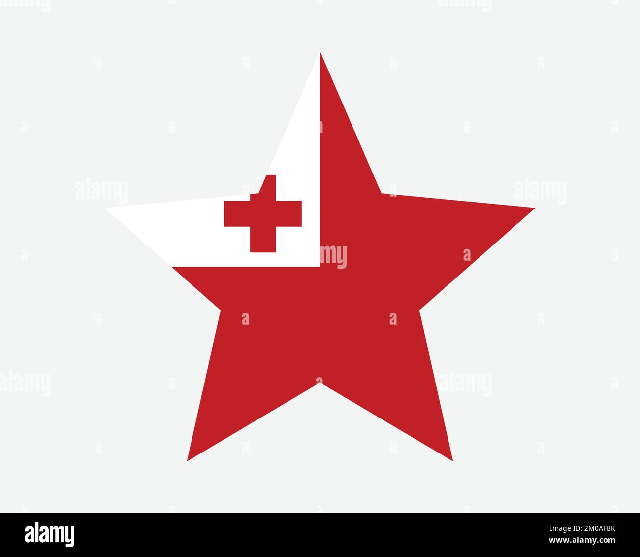 Tonga Star Flag. Tongan-Sternform-Flagge. Abbildung des Symbols des nationalen Banners des Königreichs Tonga – flache Vektorgrafik Stock Vektor