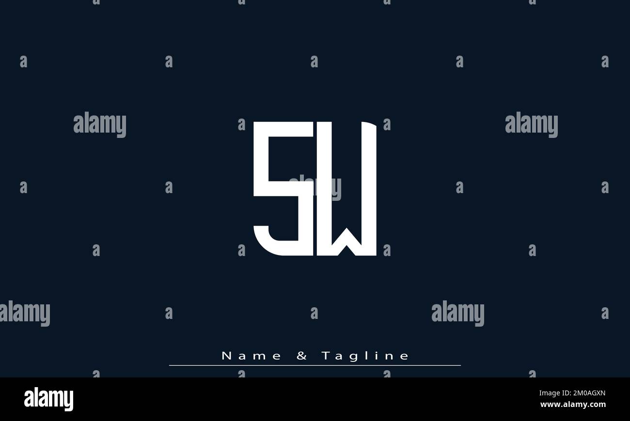 Alphabet Buchstaben Initialen Monogramm Logo SW , WS Stock Vektor