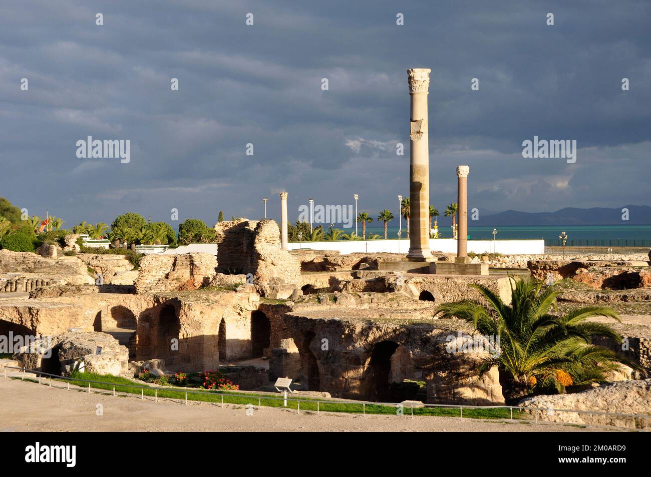 Karthago; Unesco Weltkulturerbe; Römische Ruinen; Punische Hauptstadt; Nekropole; Relikien; Haniball; Thermen; Steine; Säulen; Weltkulturerbe Stockfoto