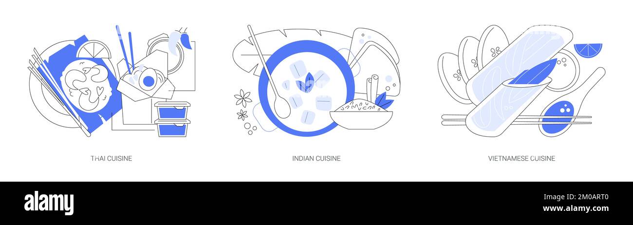 Orientalische Küche abstrakte Konzept Vektor Illustrationen. Stock Vektor