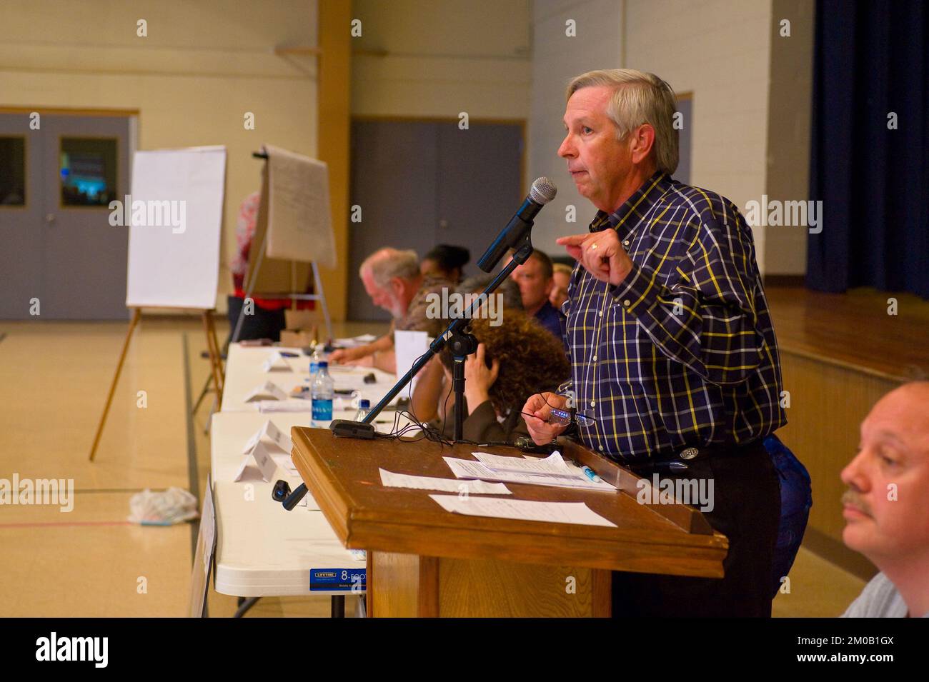 Büro der Verwaltungsrätin (Lisa P. Jackson) - Cocodrie, Louisiana und Oil Disaster Meeting in Dulac, Louisiana (BP-Ölpest) - USEPA-Foto von Eric Vance, Environmental Protection Agency Stockfoto