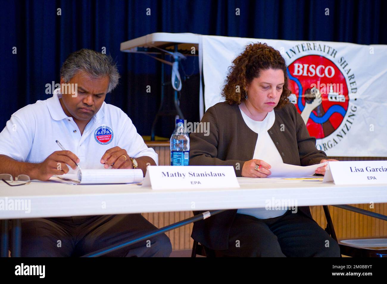 Büro der Verwaltungsrätin (Lisa P. Jackson) - Cocodrie, Louisiana und Oil Disaster Meeting in Dulac, Louisiana (BP-Ölpest) - USEPA-Foto von Eric Vance, Environmental Protection Agency Stockfoto