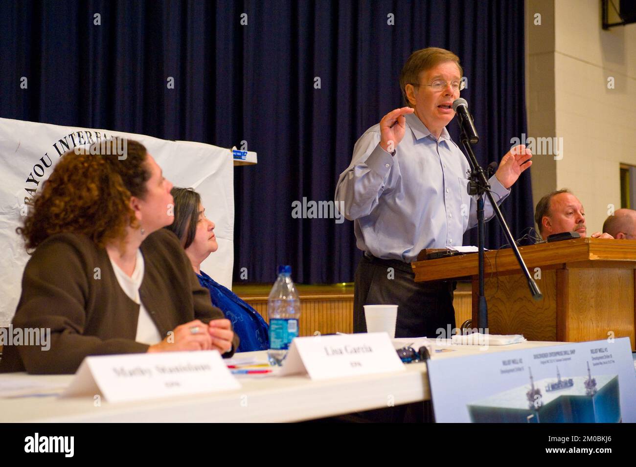Büro der Verwaltungsrätin (Lisa P. Jackson) - Cocodrie, Louisiana und Oil Disaster Meeting in Dulac, Louisiana (BP-Ölpest) - USEPA-Foto von Eric Vance, Environmental Protection Agency Stockfoto