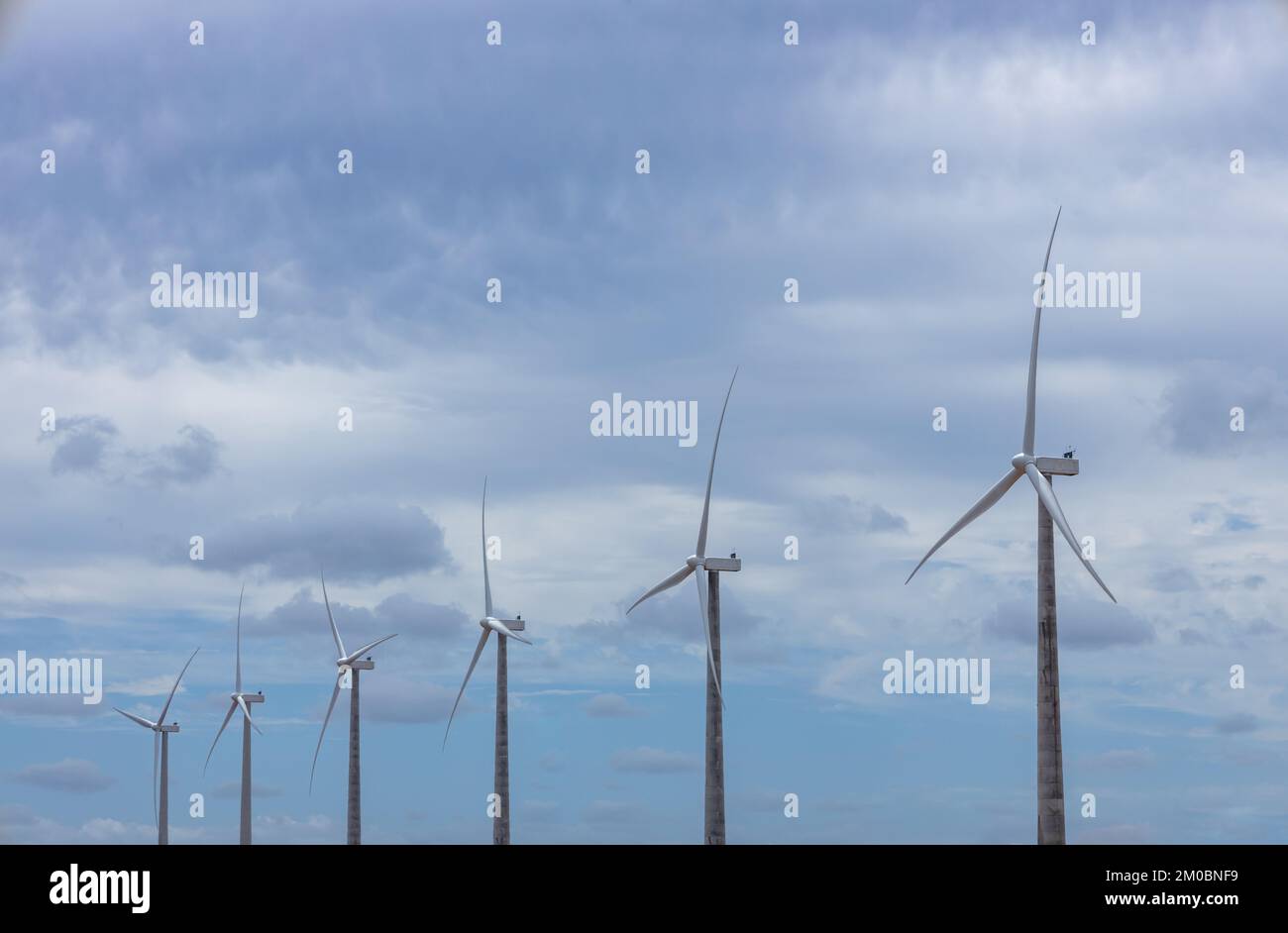 Stromerzeuger aus dem Wind. Technologie zur Erzeugung sauberer Energie. Stockfoto