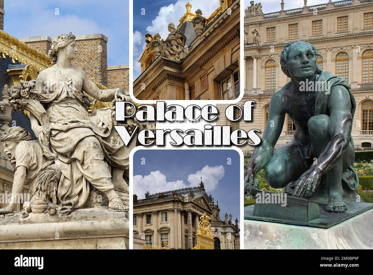 Das wunderschöne Schloss von Versailles ist eines der Wahrzeichen der französischen Architektur Stockfoto