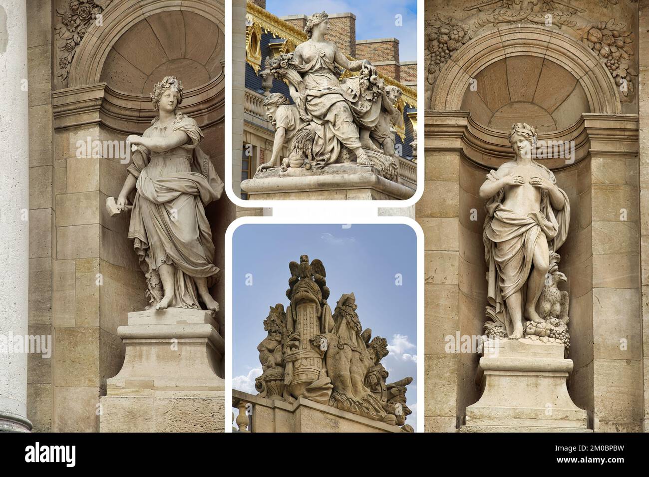 Das wunderschöne Schloss von Versailles ist eines der Wahrzeichen der französischen Architektur Stockfoto