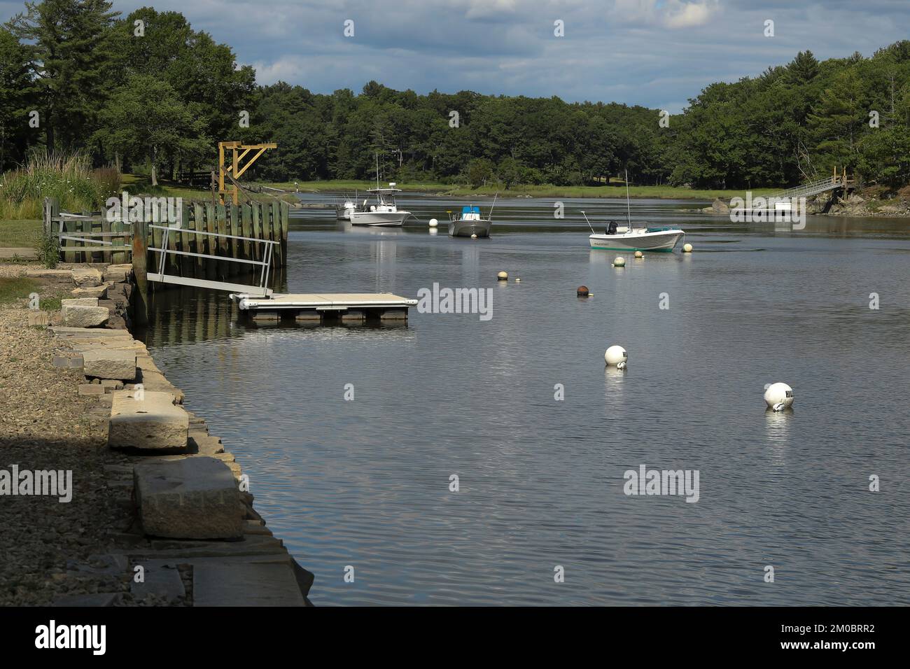 Dieser Fluss ist ein Nebenfluss des Piscataqua River und Teil der Great Bay Estuary an der Küste von New Hampshire (Durham). Im Jahr 2011 der Süßwasseranteil von Stockfoto