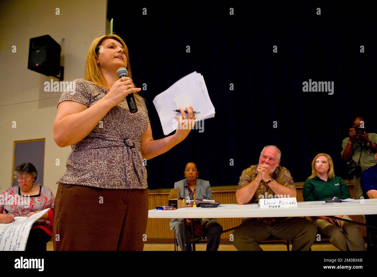 Büro der Verwaltungsrätin (Lisa P. Jackson) - Cocodrie, Louisiana und Oil Disaster Meeting in Dulac, Louisiana (BP-Ölpest) - USEPA-Foto von Eric Vance, Environmental Protection Agency Stockfoto